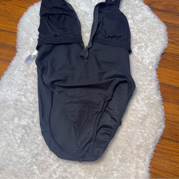 Miraclesuit Zipper Front One Piece Swimsuit Women's Size 12 Black - Picture 9 of 11